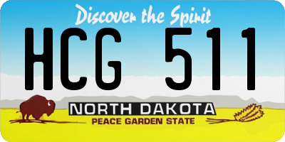 ND license plate HCG511