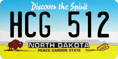 ND license plate HCG512