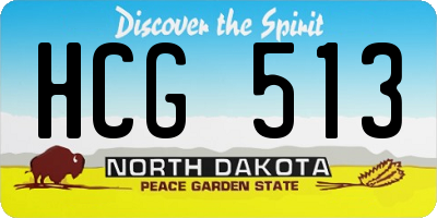 ND license plate HCG513