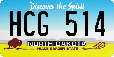 ND license plate HCG514