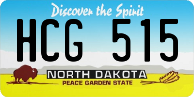 ND license plate HCG515