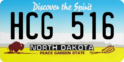 ND license plate HCG516