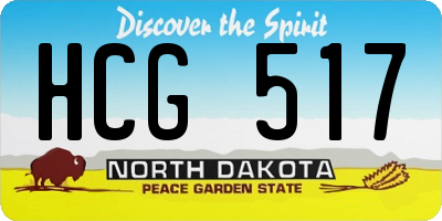 ND license plate HCG517