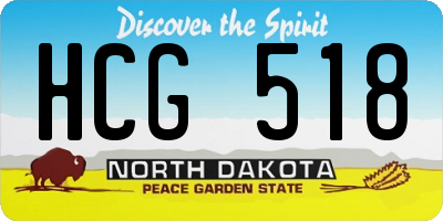 ND license plate HCG518