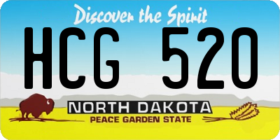 ND license plate HCG520