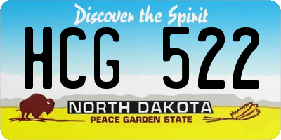 ND license plate HCG522