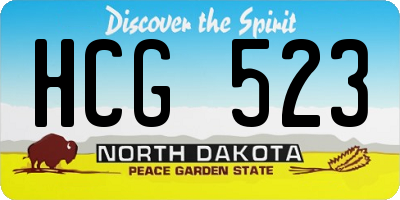 ND license plate HCG523