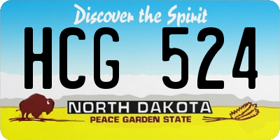 ND license plate HCG524