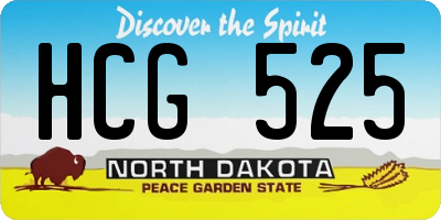 ND license plate HCG525