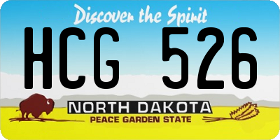 ND license plate HCG526