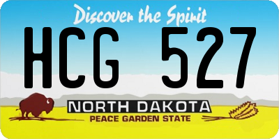 ND license plate HCG527