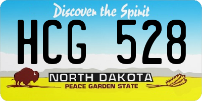 ND license plate HCG528