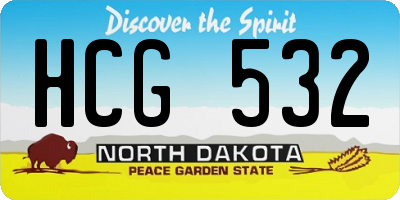 ND license plate HCG532