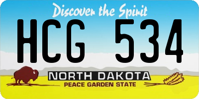 ND license plate HCG534