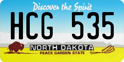 ND license plate HCG535