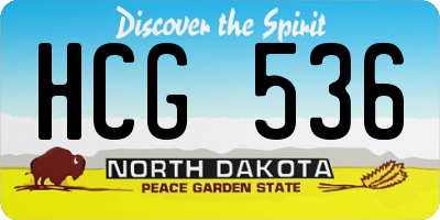 ND license plate HCG536