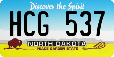 ND license plate HCG537