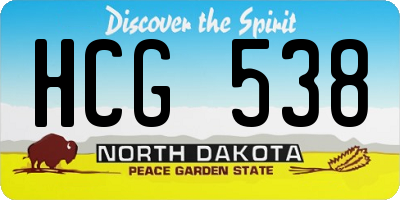 ND license plate HCG538