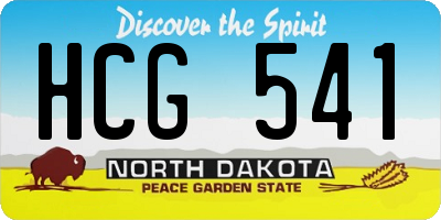 ND license plate HCG541