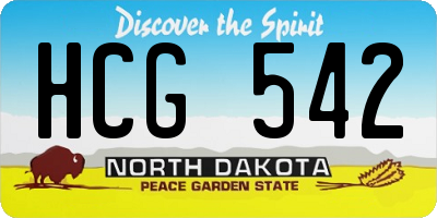 ND license plate HCG542