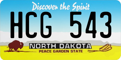 ND license plate HCG543