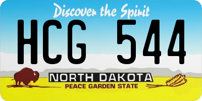 ND license plate HCG544