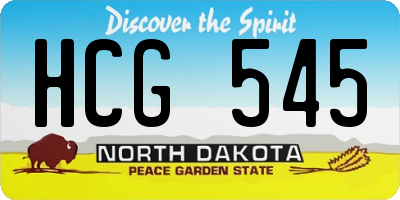 ND license plate HCG545