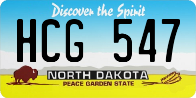 ND license plate HCG547