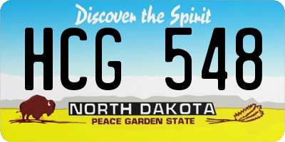 ND license plate HCG548