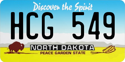 ND license plate HCG549