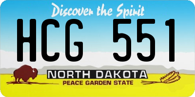 ND license plate HCG551