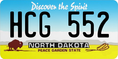 ND license plate HCG552