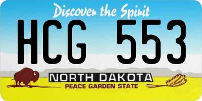 ND license plate HCG553