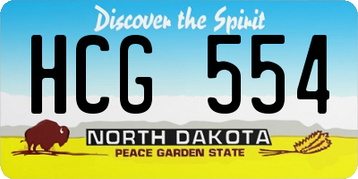 ND license plate HCG554