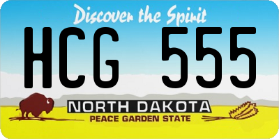 ND license plate HCG555