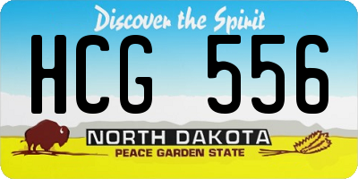 ND license plate HCG556