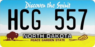 ND license plate HCG557