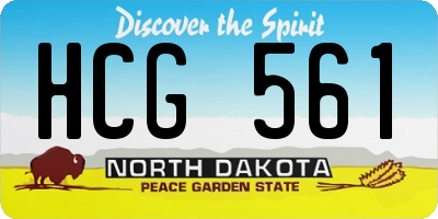 ND license plate HCG561