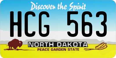 ND license plate HCG563