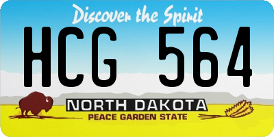 ND license plate HCG564