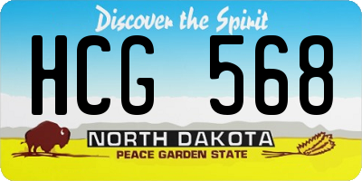 ND license plate HCG568