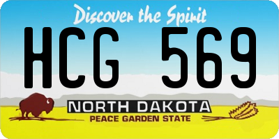 ND license plate HCG569