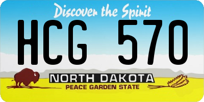 ND license plate HCG570