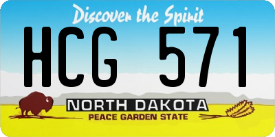 ND license plate HCG571