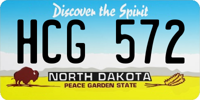 ND license plate HCG572