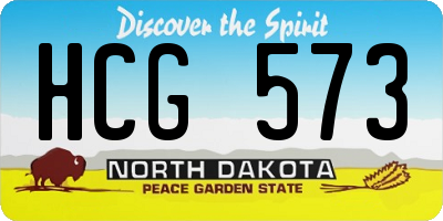 ND license plate HCG573