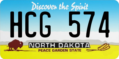 ND license plate HCG574