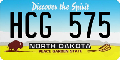 ND license plate HCG575