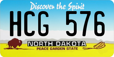 ND license plate HCG576