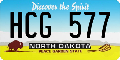 ND license plate HCG577